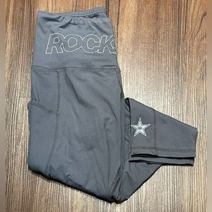Rockstar Energy Gray Athletic Side Pocket Logo Leggings - S